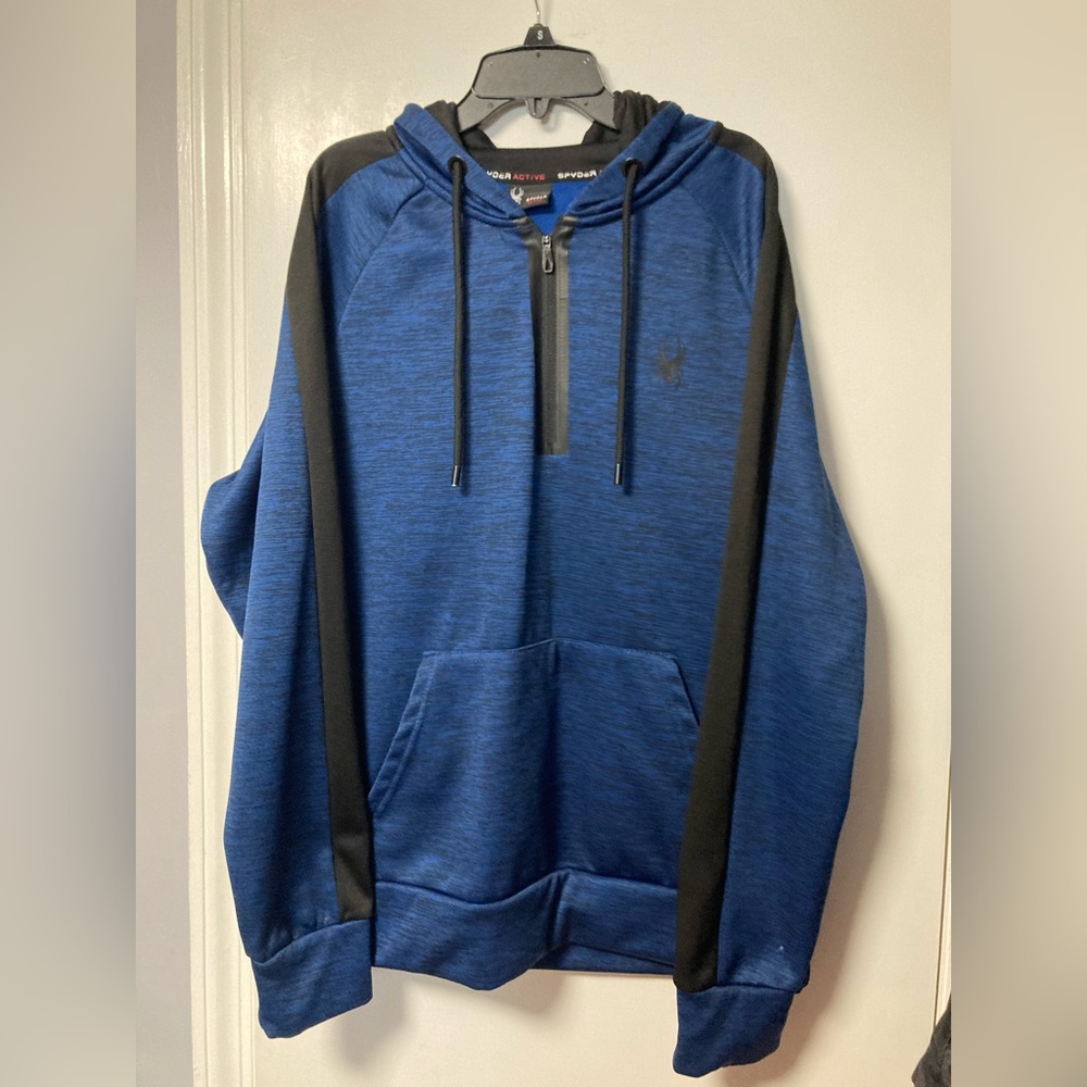 Spyder Blue and Black Zip Up Sweater